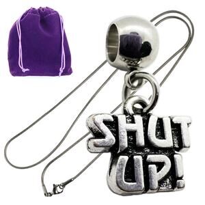 Shut Up Rude Saying Charm Necklace Pendant Jewelry